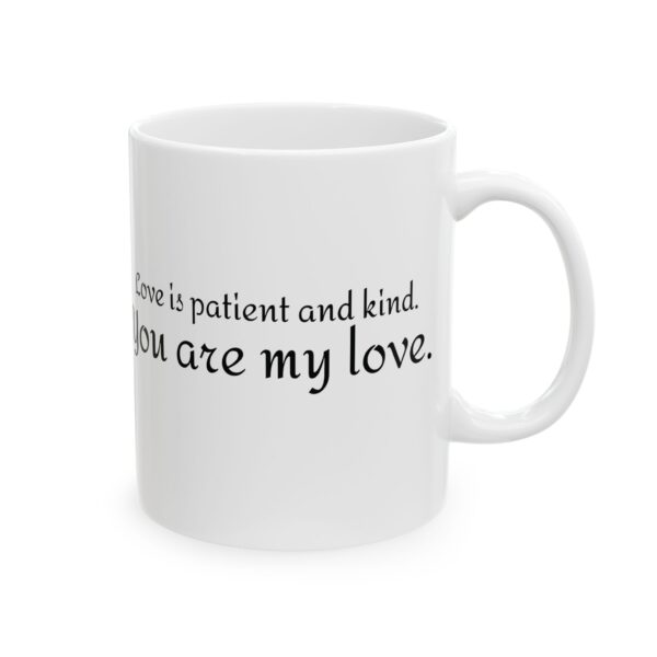 Stained Glass Cupid: Love is Patient and Kind Ceramic Mug, (11oz, 15oz) - Image 2