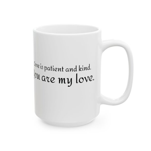 Stained Glass Cupid: Love is Patient and Kind Ceramic Mug, (11oz, 15oz) - Image 4