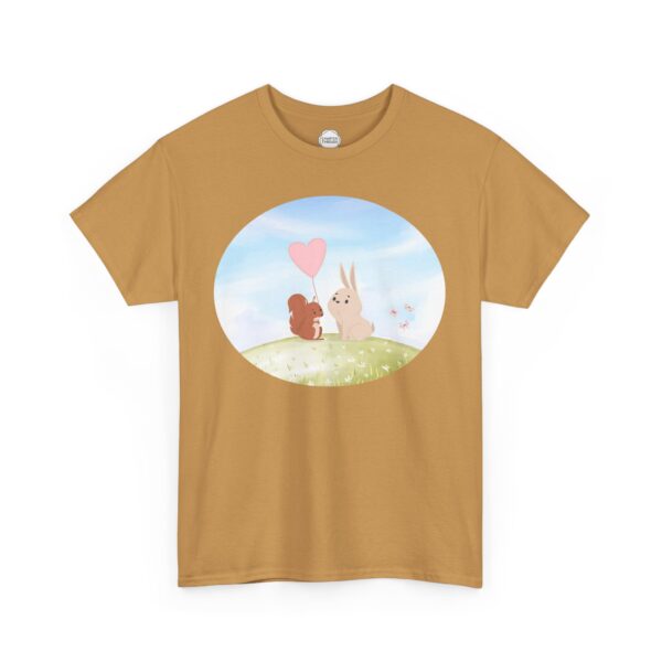 Squirrel Gives Bunny Heart Balloon Unisex Heavy Cotton Tee - Image 6