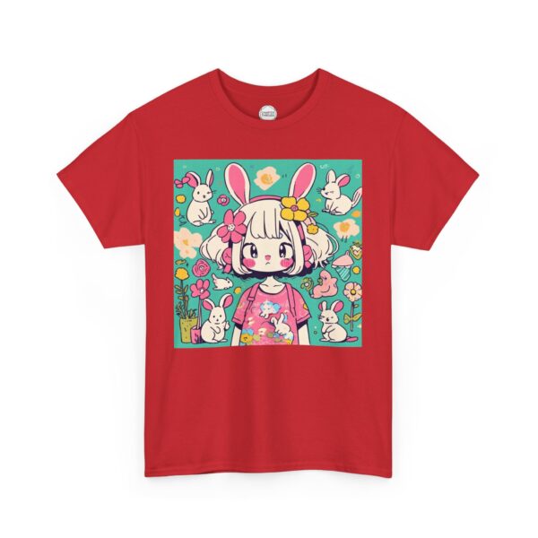 Kawaii Girl with Bunny Ears Unisex Heavy Cotton Tee - Image 10