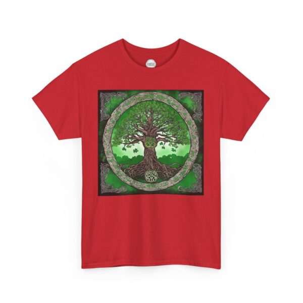 Celtic Shamrock Tree Unisex Heavy Cotton Tee - Image 9