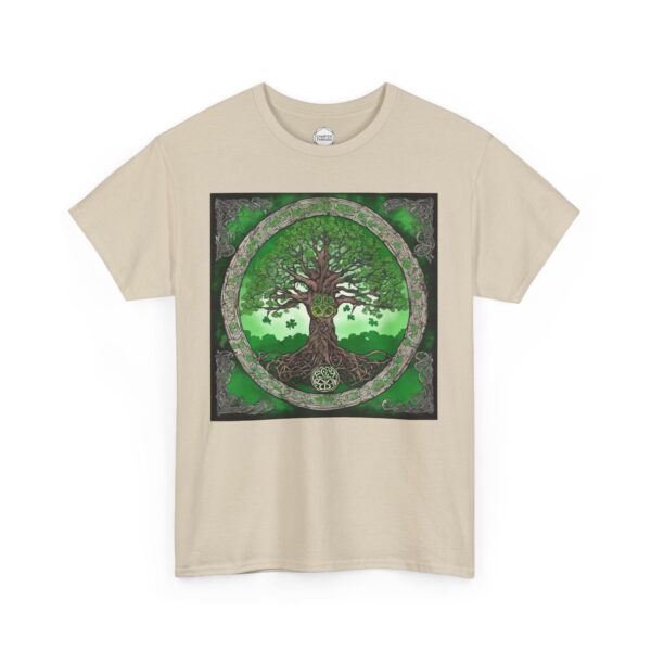 Celtic Shamrock Tree Unisex Heavy Cotton Tee - Image 10