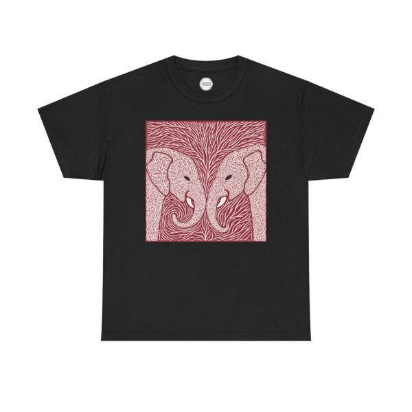 Trunk to Trunk Elephant Love Unisex Heavy Cotton Tee - Image 3