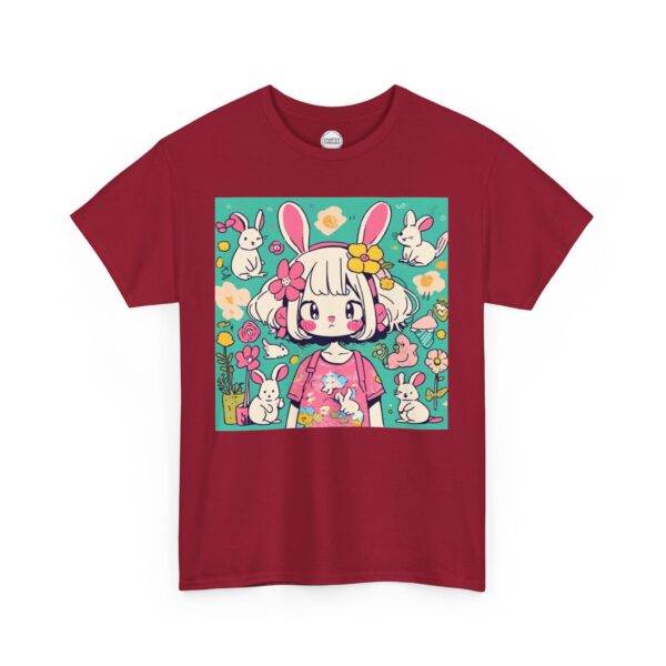 Kawaii Girl with Bunny Ears Unisex Heavy Cotton Tee - Image 7