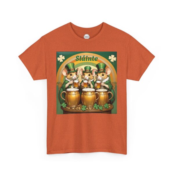 Slainte Irish Drinking Mice Beer Unisex Heavy Cotton Tee - Image 5