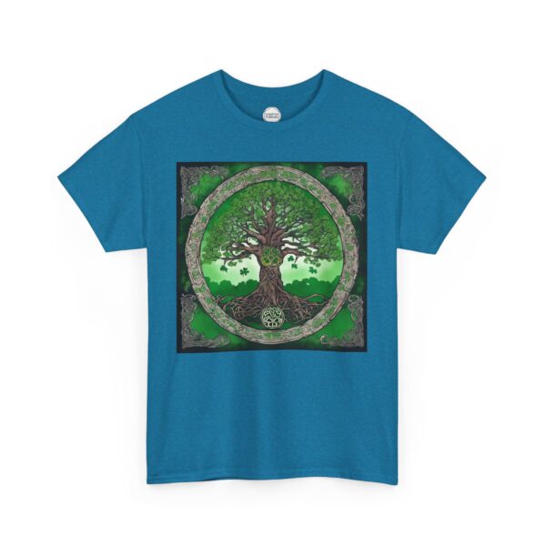 Celtic Shamrock Tree Unisex Heavy Cotton Tee - Image 3