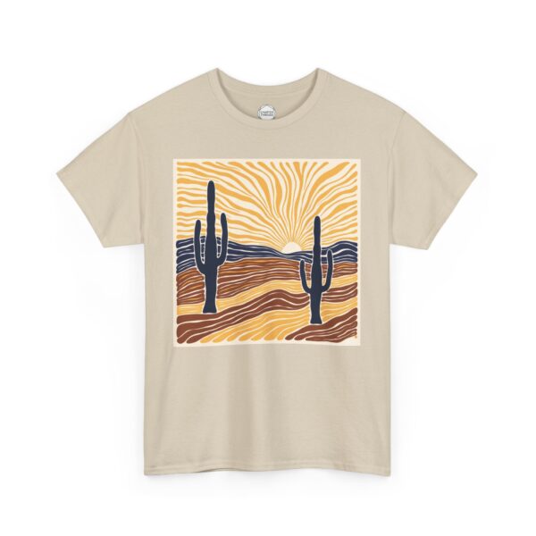 Saguaro Cactus Sunrise Unisex Heavy Cotton Tee - Image 5