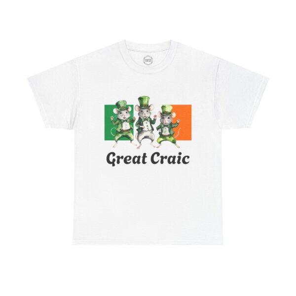 Great Craic Irish Dancing Mice Unisex Heavy Cotton Tee - Image 2