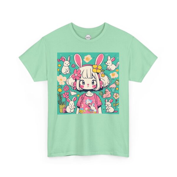 Kawaii Girl with Bunny Ears Unisex Heavy Cotton Tee