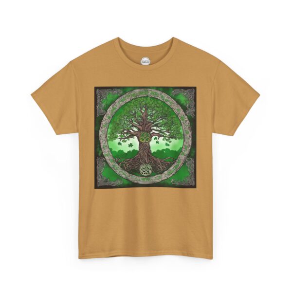 Celtic Shamrock Tree Unisex Heavy Cotton Tee - Image 5