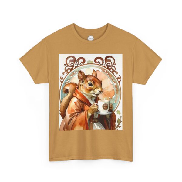 Squirrel Sipper Coffee Unisex Heavy Cotton Tee - Image 3