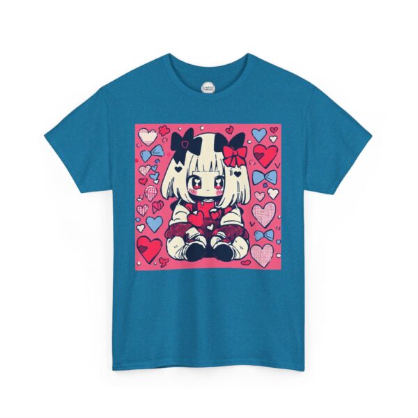 Kawaii Girl in Love Unisex Heavy Cotton Tee - Image 5