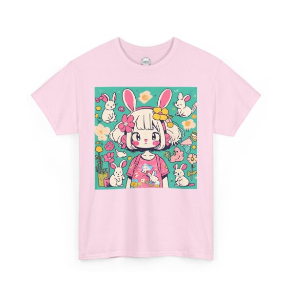 Kawaii Girl with Bunny Ears Unisex Heavy Cotton Tee - Image 9