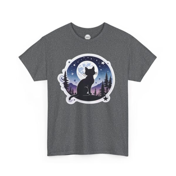 Mountain Stargazer Kitty Unisex Heavy Cotton Tee - Image 8