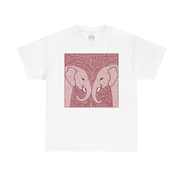 Trunk to Trunk Elephant Love Unisex Heavy Cotton Tee - Image 2