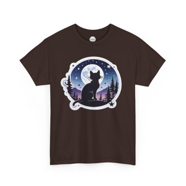 Mountain Stargazer Kitty Unisex Heavy Cotton Tee - Image 7