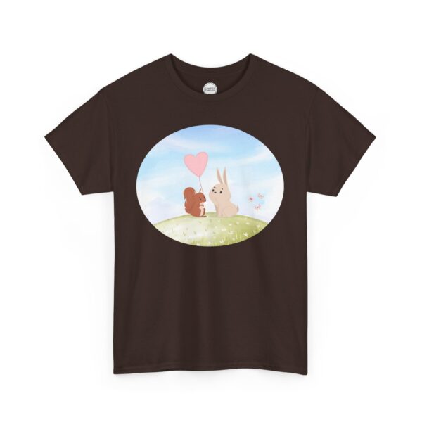 Squirrel Gives Bunny Heart Balloon Unisex Heavy Cotton Tee - Image 8