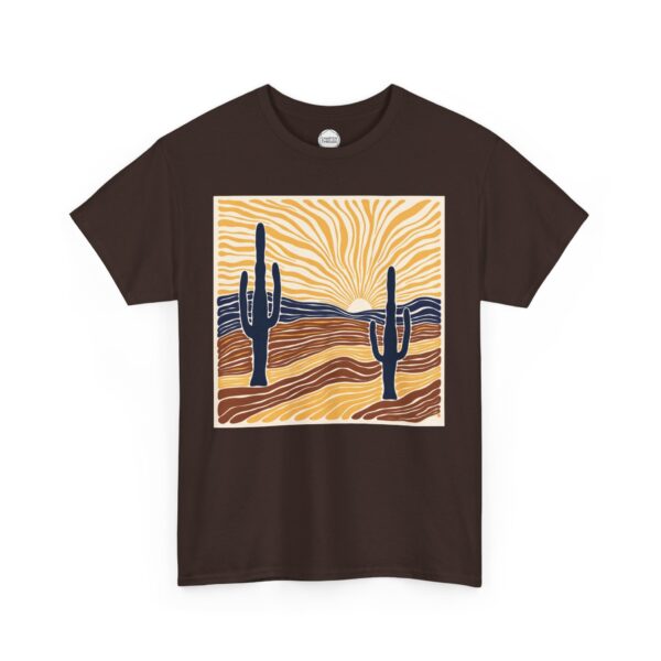 Saguaro Cactus Sunrise Unisex Heavy Cotton Tee - Image 6