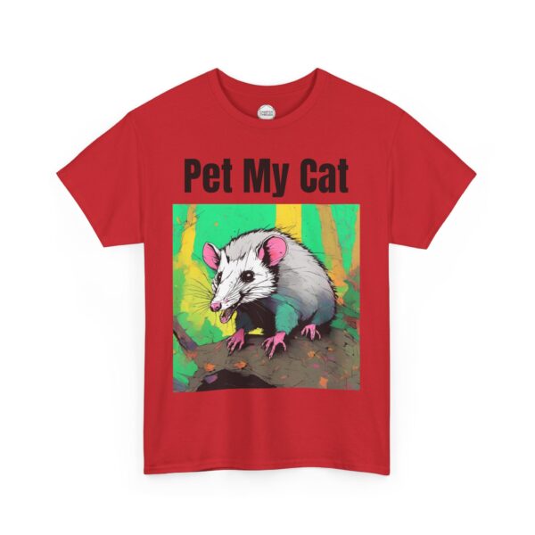 Pet My Cat Opposum Unisex Heavy Cotton Tee - Image 12