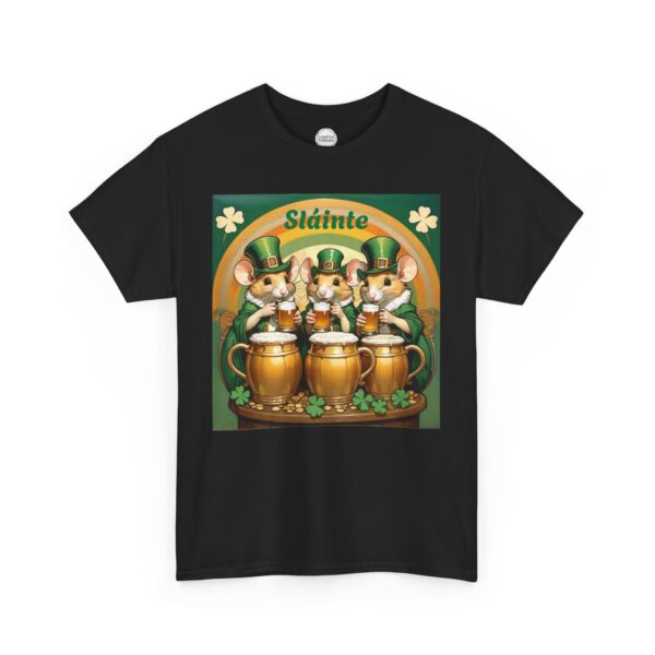 Slainte Irish Drinking Mice Beer Unisex Heavy Cotton Tee - Image 3