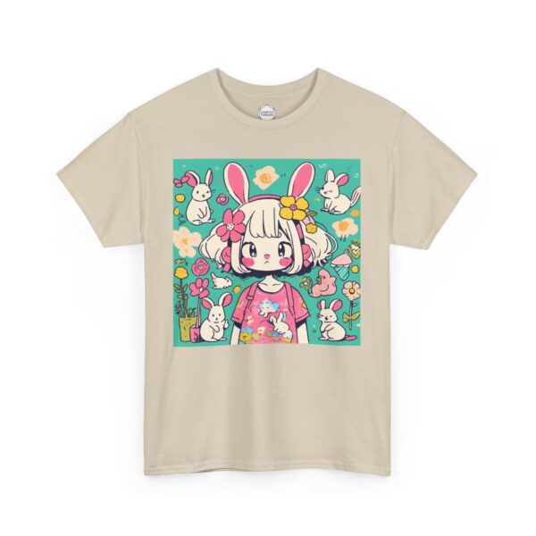 Kawaii Girl with Bunny Ears Unisex Heavy Cotton Tee - Image 8