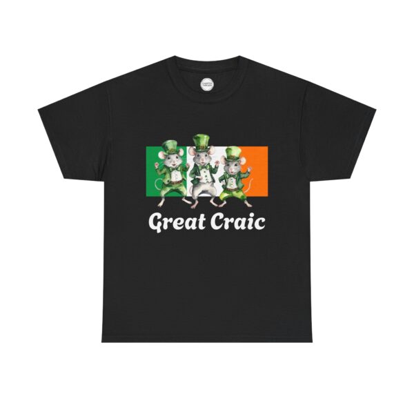 Great Craic Irish Dancing Mice Unisex Heavy Cotton Tee - Image 3