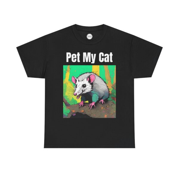 Pet My Cat Opposum Unisex Heavy Cotton Tee - Image 5