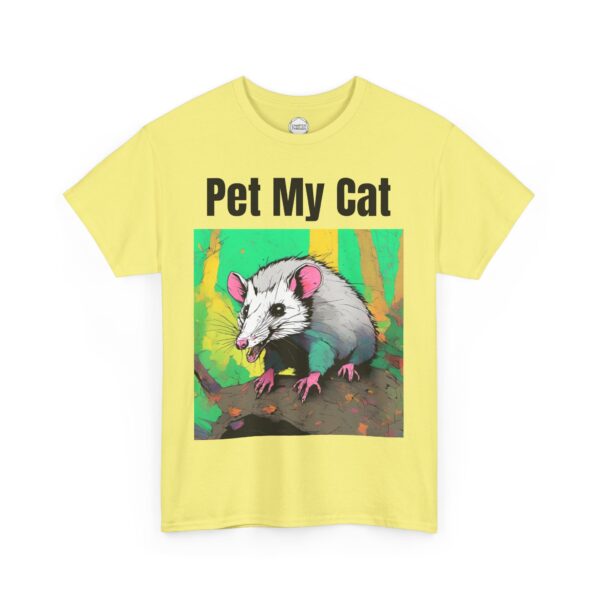 Pet My Cat Opposum Unisex Heavy Cotton Tee