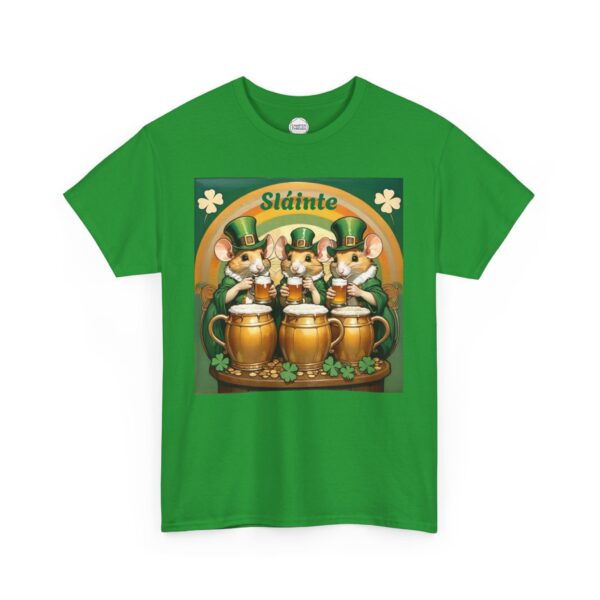 Slainte Irish Drinking Mice Beer Unisex Heavy Cotton Tee - Image 8