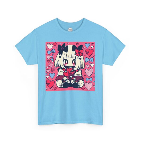 Kawaii Girl in Love Unisex Heavy Cotton Tee - Image 4