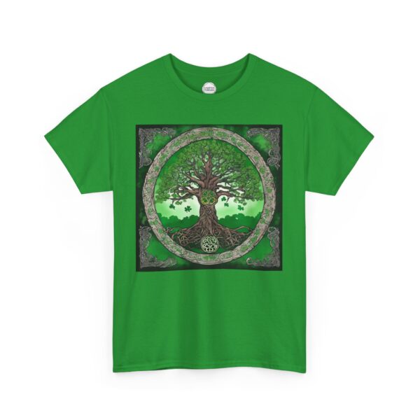 Celtic Shamrock Tree Unisex Heavy Cotton Tee - Image 8