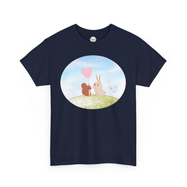 Squirrel Gives Bunny Heart Balloon Unisex Heavy Cotton Tee - Image 13