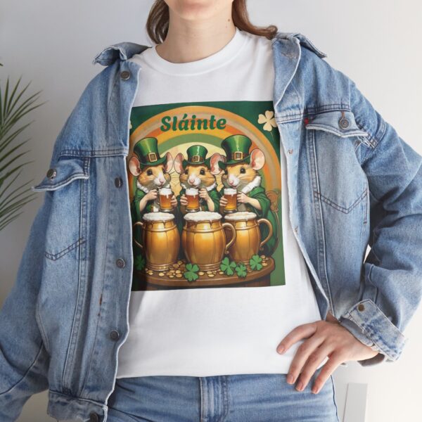 Slainte Irish Drinking Mice Beer Unisex Heavy Cotton Tee