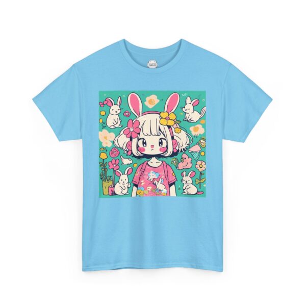 Kawaii Girl with Bunny Ears Unisex Heavy Cotton Tee - Image 5