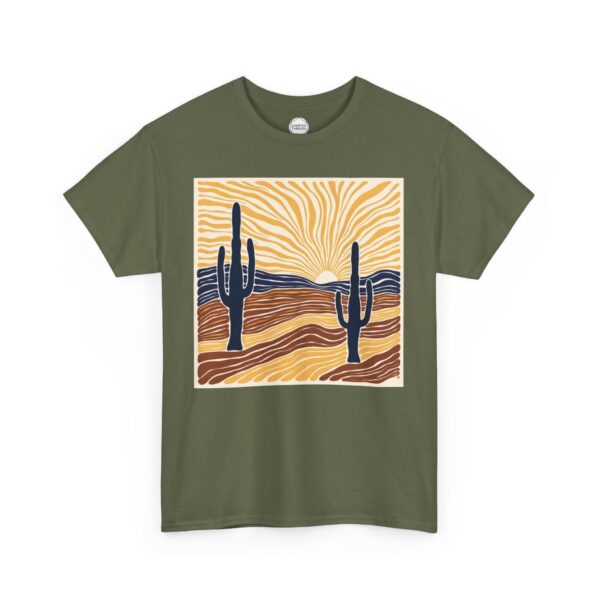 Saguaro Cactus Sunrise Unisex Heavy Cotton Tee - Image 7