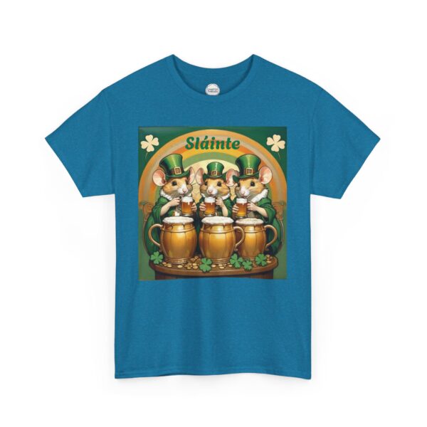 Slainte Irish Drinking Mice Beer Unisex Heavy Cotton Tee - Image 4