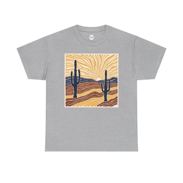 Saguaro Cactus Sunrise Unisex Heavy Cotton Tee - Image 4