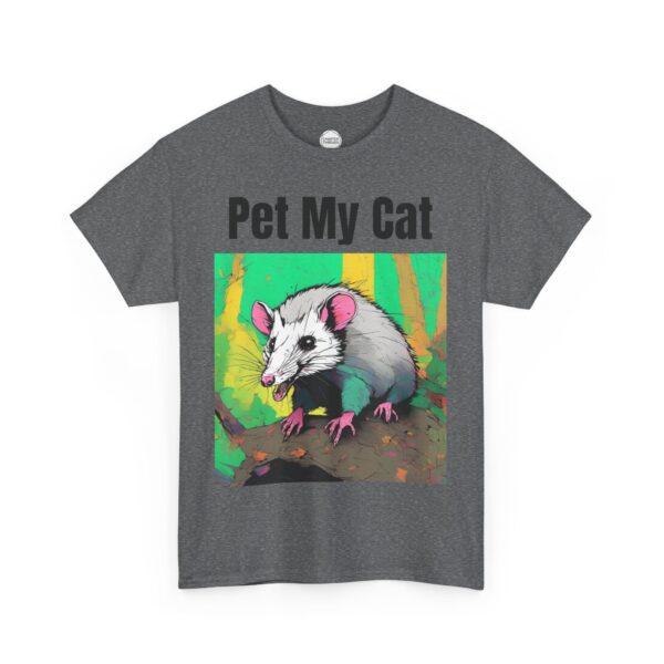 Pet My Cat Opposum Unisex Heavy Cotton Tee - Image 8