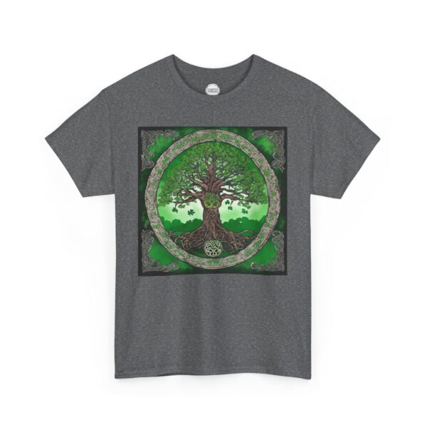 Celtic Shamrock Tree Unisex Heavy Cotton Tee - Image 7