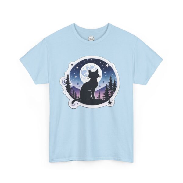 Mountain Stargazer Kitty Unisex Heavy Cotton Tee - Image 9