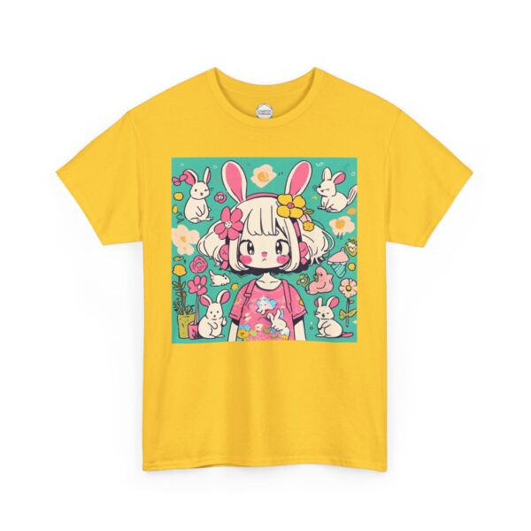 Kawaii Girl with Bunny Ears Unisex Heavy Cotton Tee - Image 11