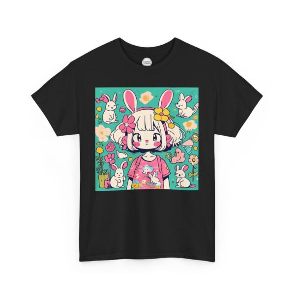 Kawaii Girl with Bunny Ears Unisex Heavy Cotton Tee - Image 3