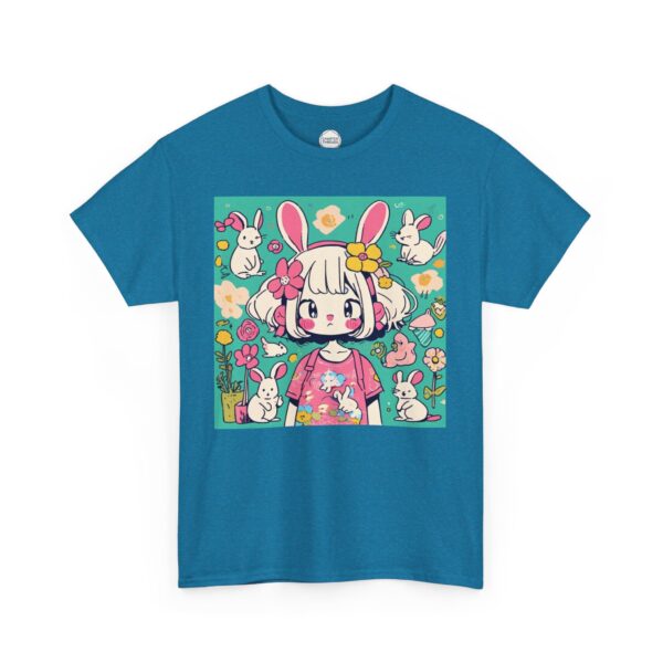 Kawaii Girl with Bunny Ears Unisex Heavy Cotton Tee - Image 6