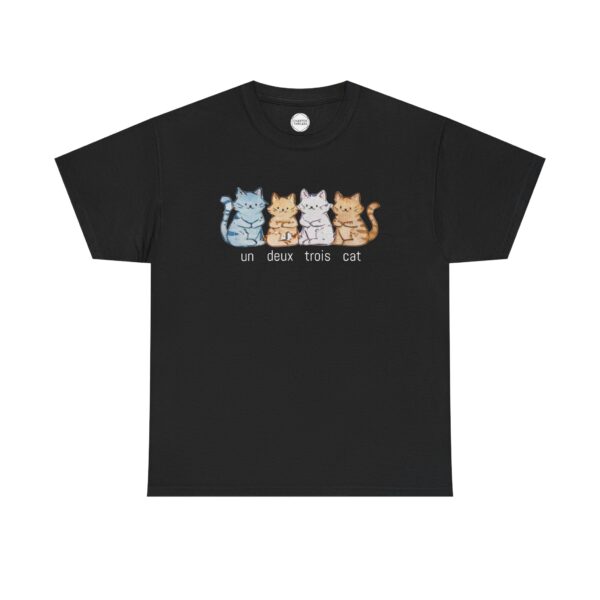 Un Deux Trois Cat Unisex Heavy Cotton Tee - Image 4