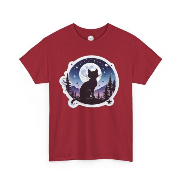 Mountain Stargazer Kitty Unisex Heavy Cotton Tee - Image 13