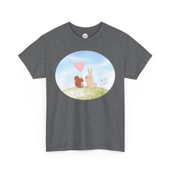 Squirrel Gives Bunny Heart Balloon Unisex Heavy Cotton Tee - Image 10