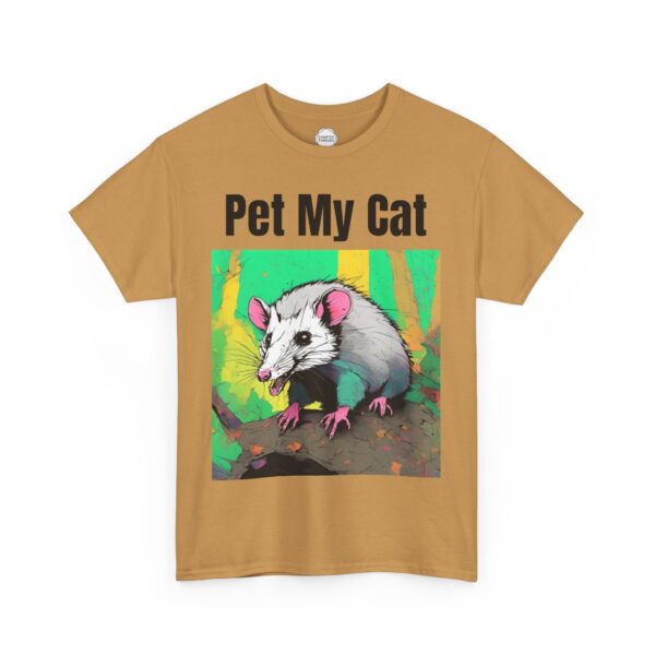 Pet My Cat Opposum Unisex Heavy Cotton Tee - Image 2