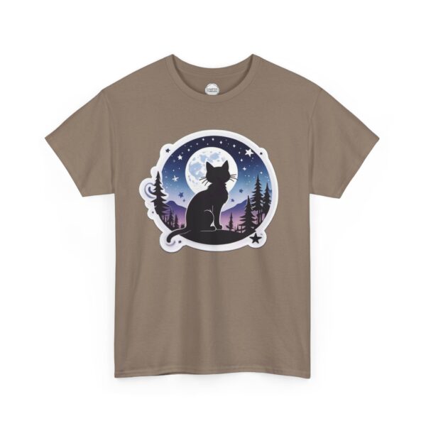 Mountain Stargazer Kitty Unisex Heavy Cotton Tee - Image 6