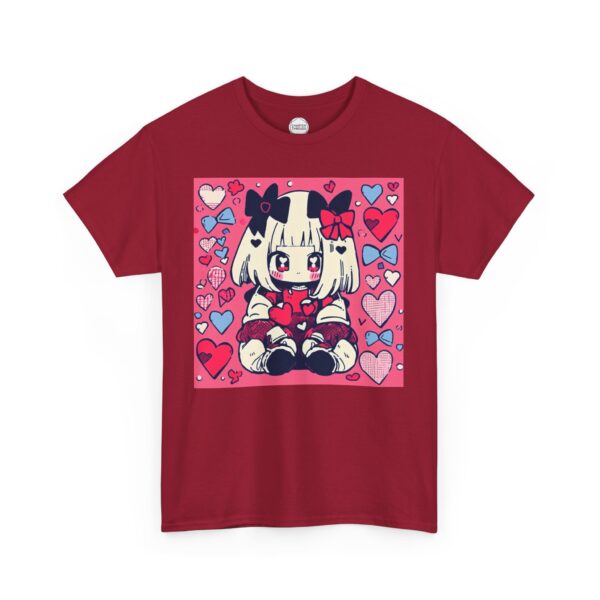 Kawaii Girl in Love Unisex Heavy Cotton Tee - Image 6