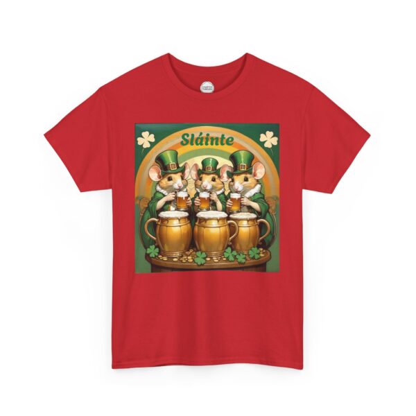 Slainte Irish Drinking Mice Beer Unisex Heavy Cotton Tee - Image 9